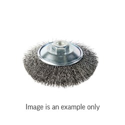 Bevel Brush Crimped Stainless Steel 0.3mm Wire  x 100mm Dia M14 Carded       